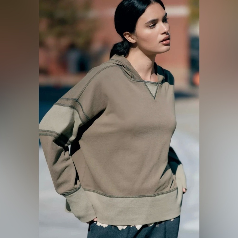 DAILY PRACTICE BY ANTHROPOLOGIE BOXY OVERSIZED PULLOVER‎ HOODIE, SIZE L